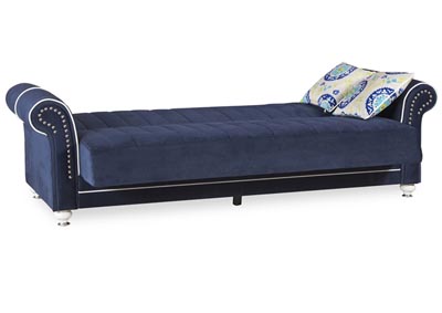 Royal Home Riva Dark Blue Microfiber Sofabed,Ottomanson (Previously Casamode)